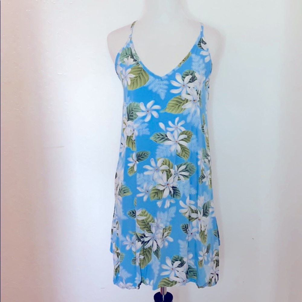 Aloha Dress Made in Hawaii Light Blue Floral